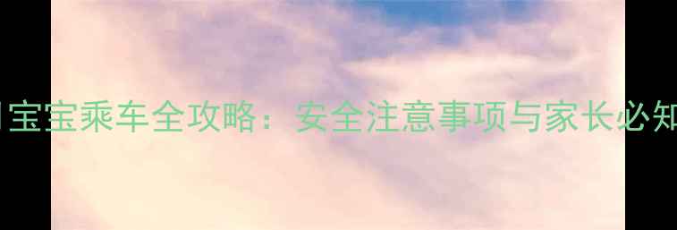 图片 二个月宝宝乘车全攻略：安全注意事项与家长必知指南2