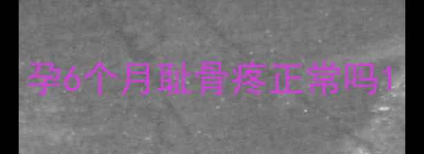 图片 孕6个月耻骨疼正常吗1