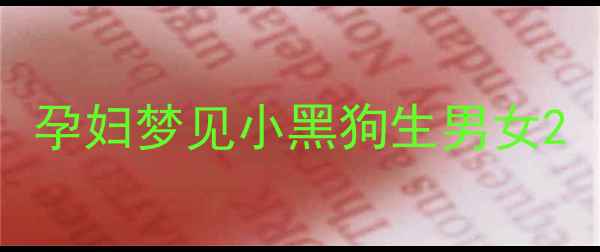 图片 孕妇梦见小黑狗生男女2