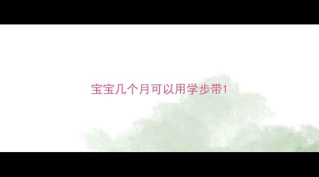 图片 宝宝几个月可以用学步带1