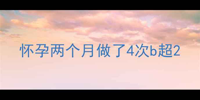 图片 怀孕两个月做了4次b超2