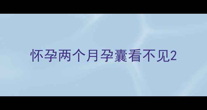 图片 怀孕两个月孕囊看不见2