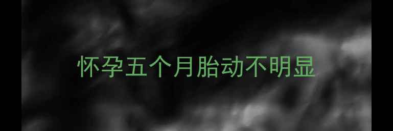 图片 怀孕五个月胎动不明显
