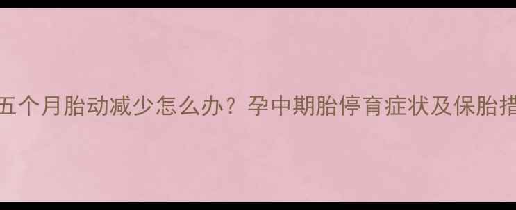 图片 怀孕五个月胎动减少怎么办？孕中期胎停育症状及保胎措施全