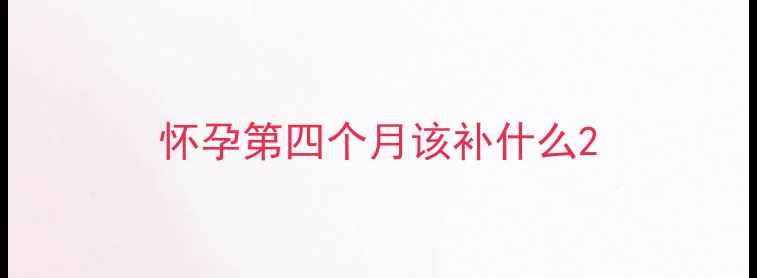 图片 怀孕第四个月该补什么2
