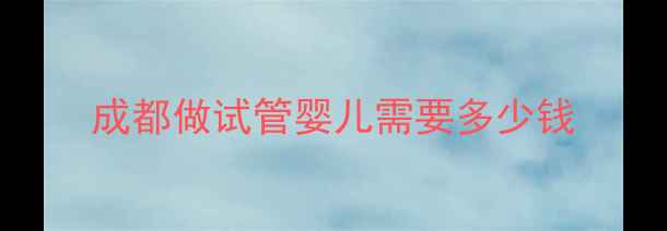 图片 成都做试管婴儿需要多少钱