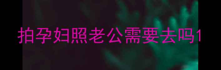 图片 拍孕妇照老公需要去吗1