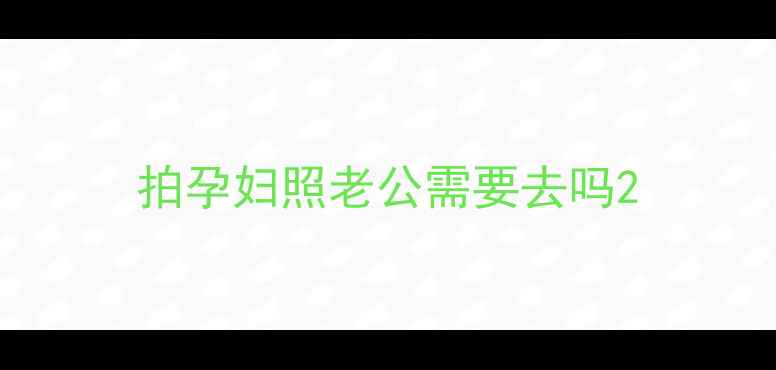 图片 拍孕妇照老公需要去吗2
