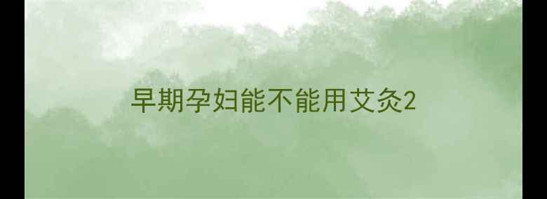 图片 早期孕妇能不能用艾灸2