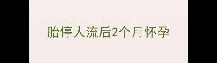 图片 胎停人流后2个月怀孕