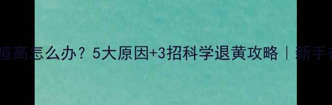 图片 👶新生儿黄疸高怎么办？5大原因+3招科学退黄攻略｜新手爸妈必看！2